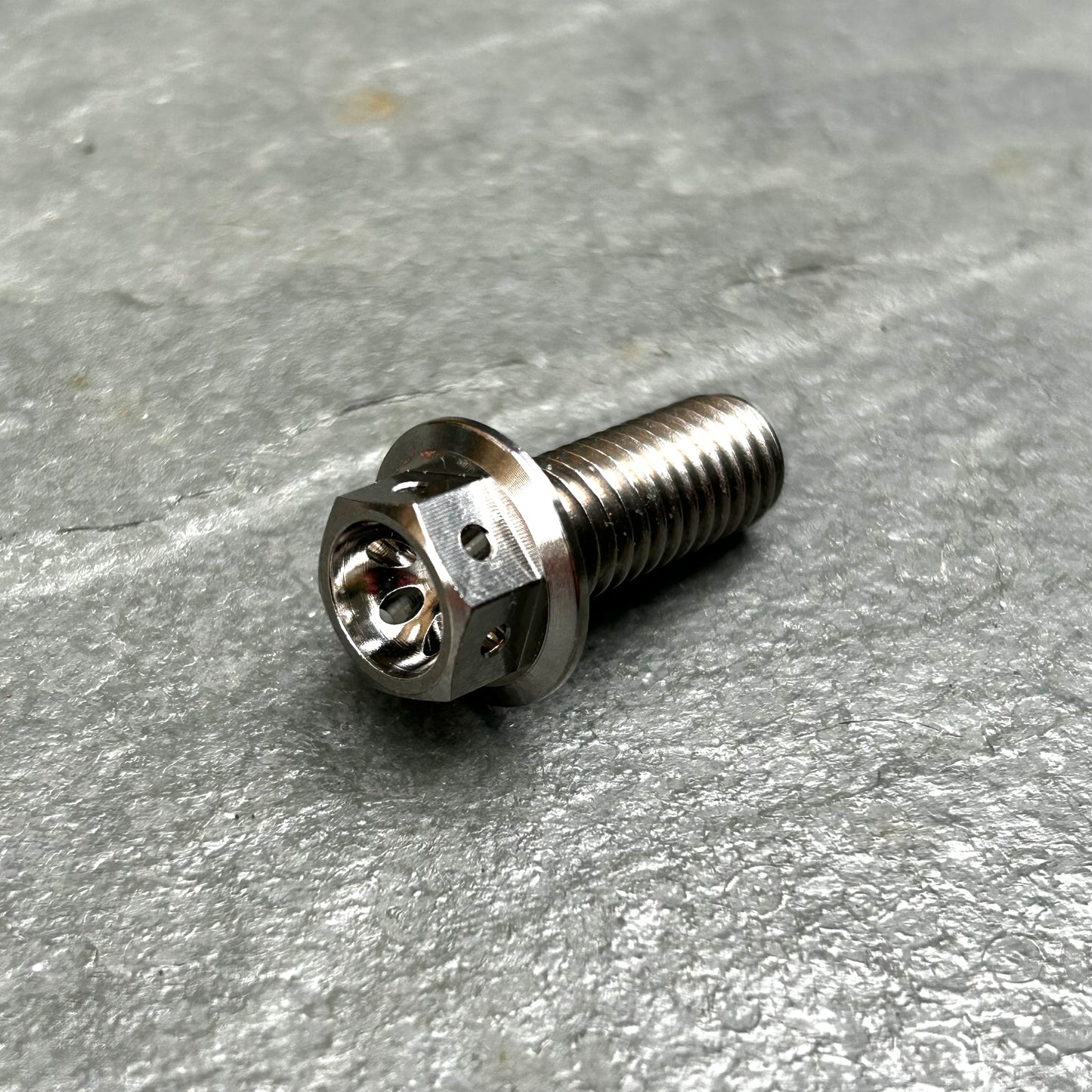 M8 x 25mm Titanium Race Drilled Hex Flange Head Bolt